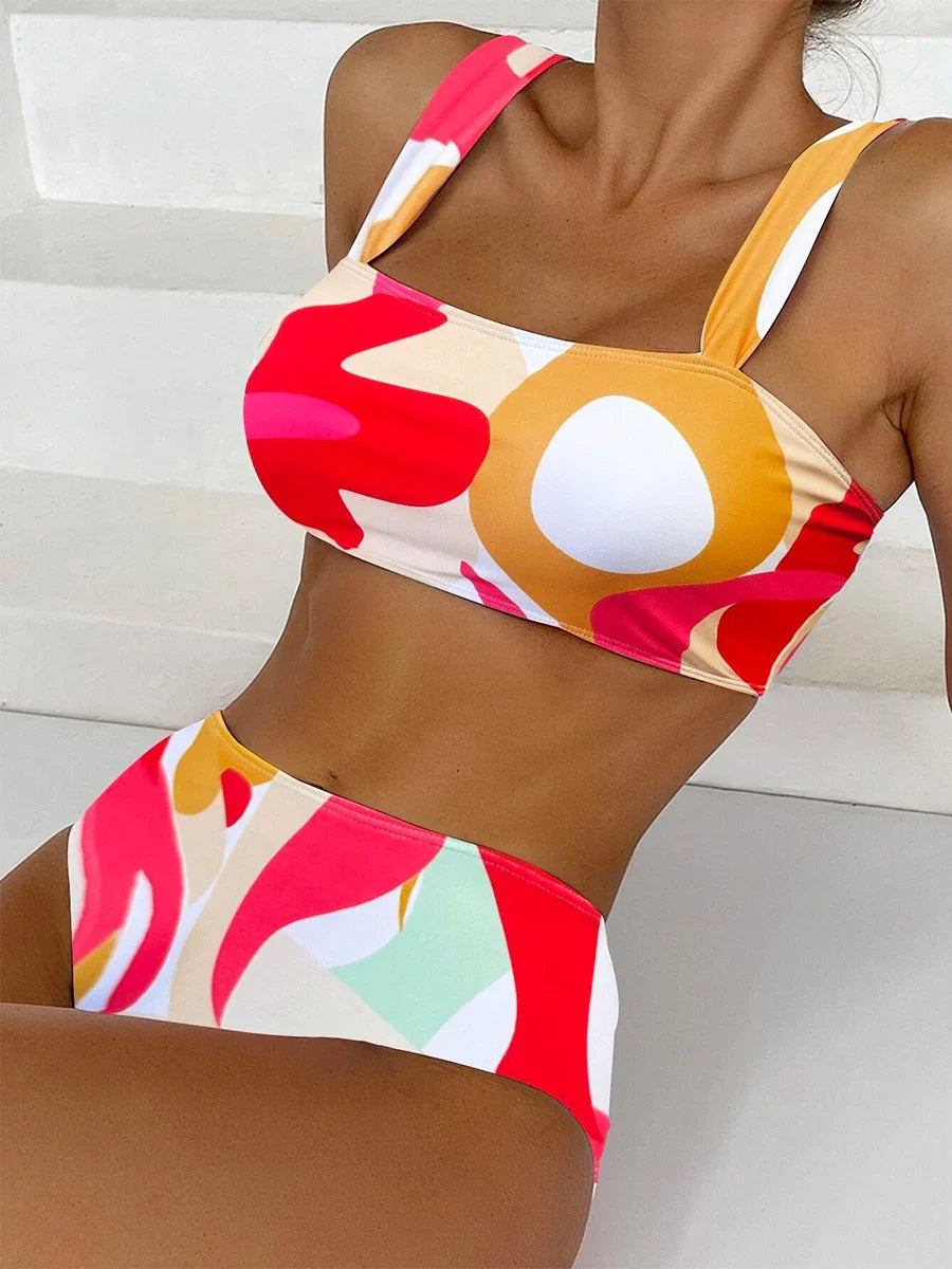 Swimwear- 2-Piece Artistic Swimsuit - Bikini for Summer Fun- - Pekosa Women Fashion