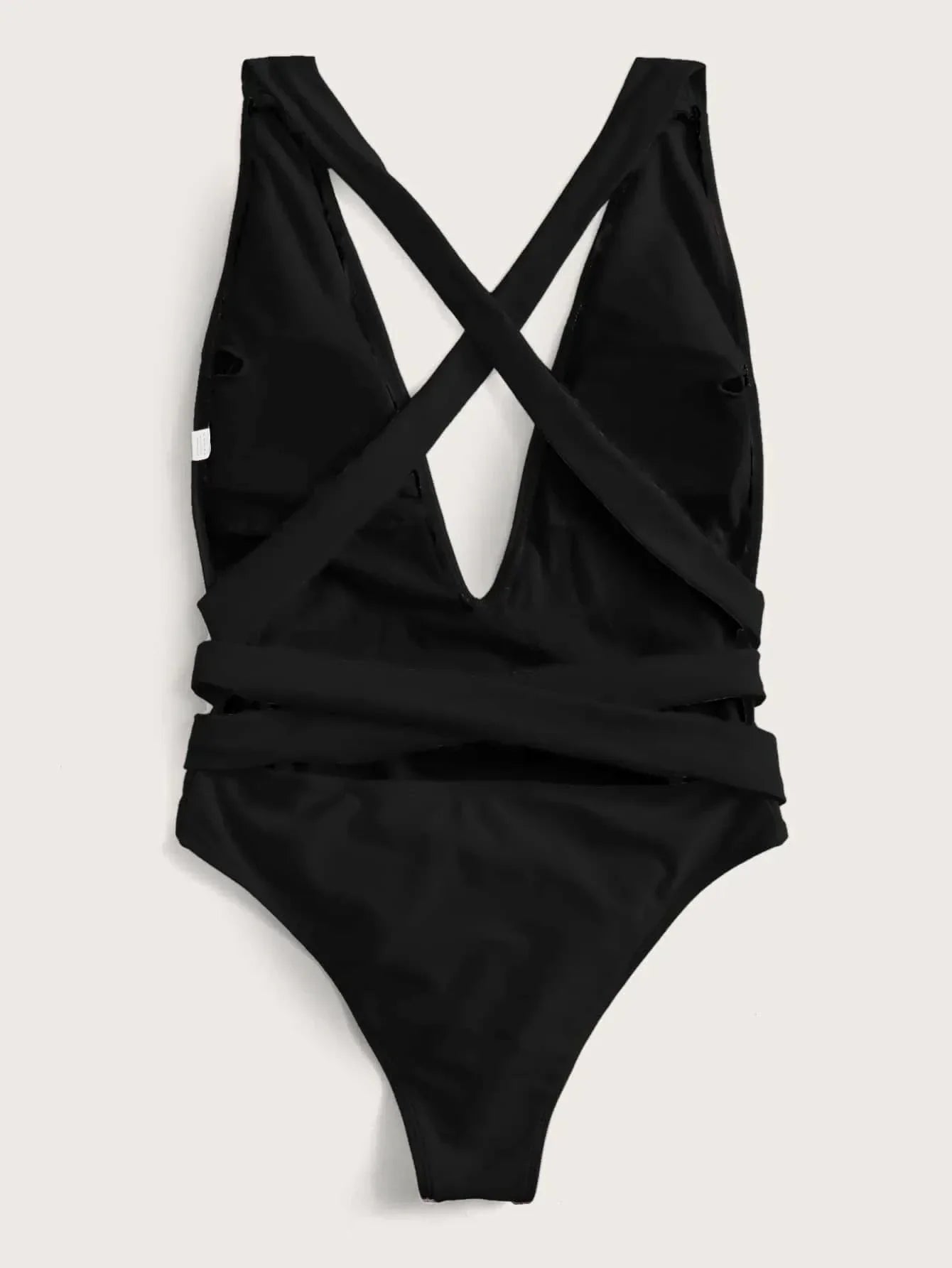 Swimwear- Beach Babe Essential Women's Strappy Plunging One-Piece Swimsuit- - Pekosa Women Fashion