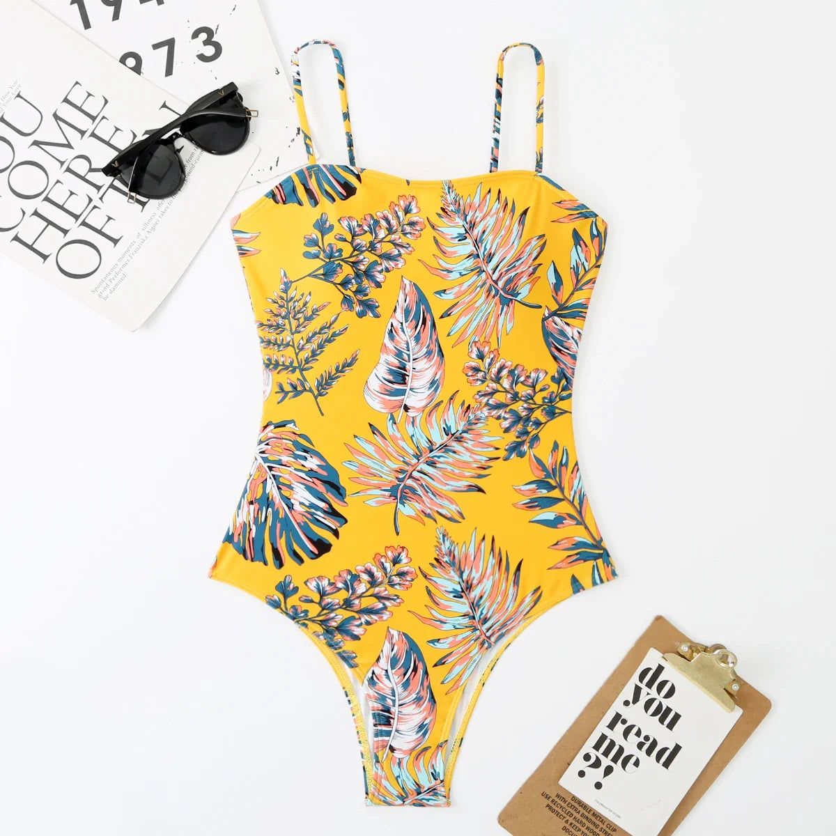 Swimwear- Botanical One-Piece Swimwear - Capture the Tropical Vibe- - Chuzko Women Clothing