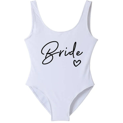 Swimwear- Bride Squad Women's Team Bride Print Swimwear- bride3- Pekosa Women Fashion