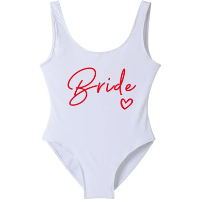 Swimwear- Bride Squad Women's Team Bride Print Swimwear- bride4- Pekosa Women Fashion