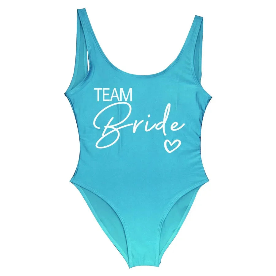 Swimwear- Bride Squad Women's Team Bride Print Swimwear- lake team1- Pekosa Women Fashion