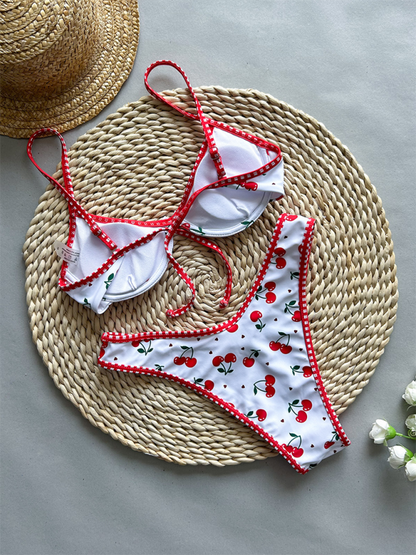 Cherry Print Bikini Sweet Two-Piece Swimsuit