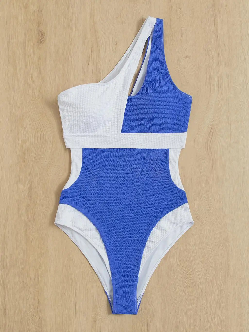 Swimwear - Chic Seaside Asymmetrical One-Piece Swimsuit