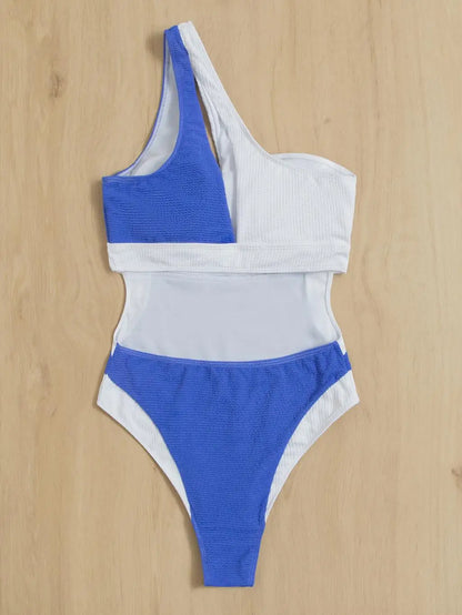 Swimwear - Chic Seaside Asymmetrical One-Piece Swimsuit