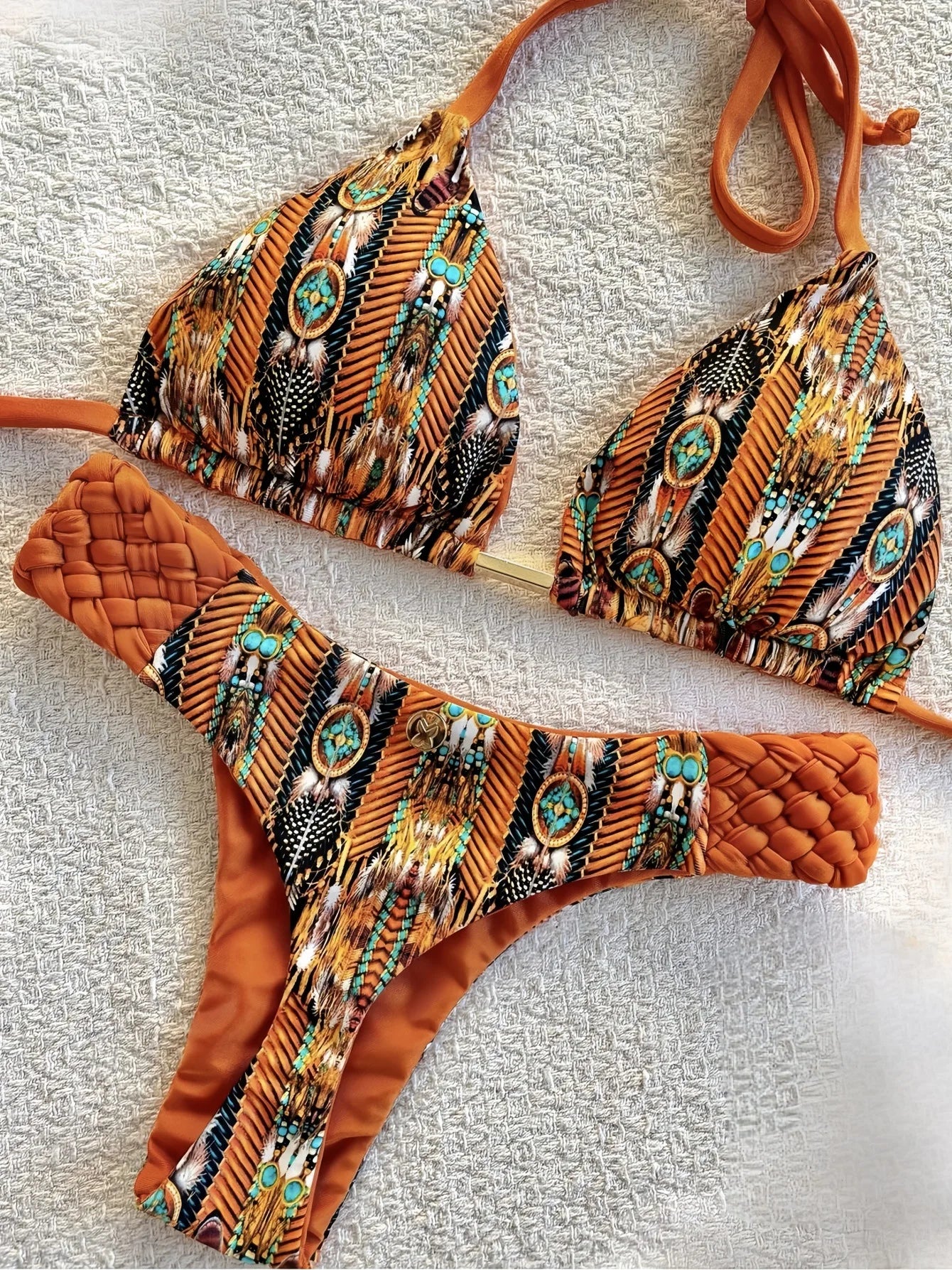 Swimwear - Exotic Two-Piece Swimwear Braided Boho Bikinis