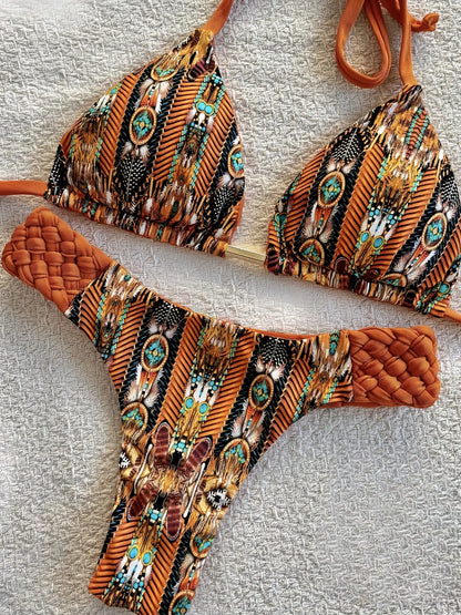 Swimwear - Exotic Two-Piece Swimwear Braided Boho Bikinis