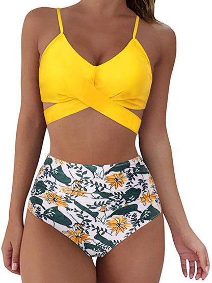 Swimwear - Floral High-Waist Swimwear 2-Piece Tankini