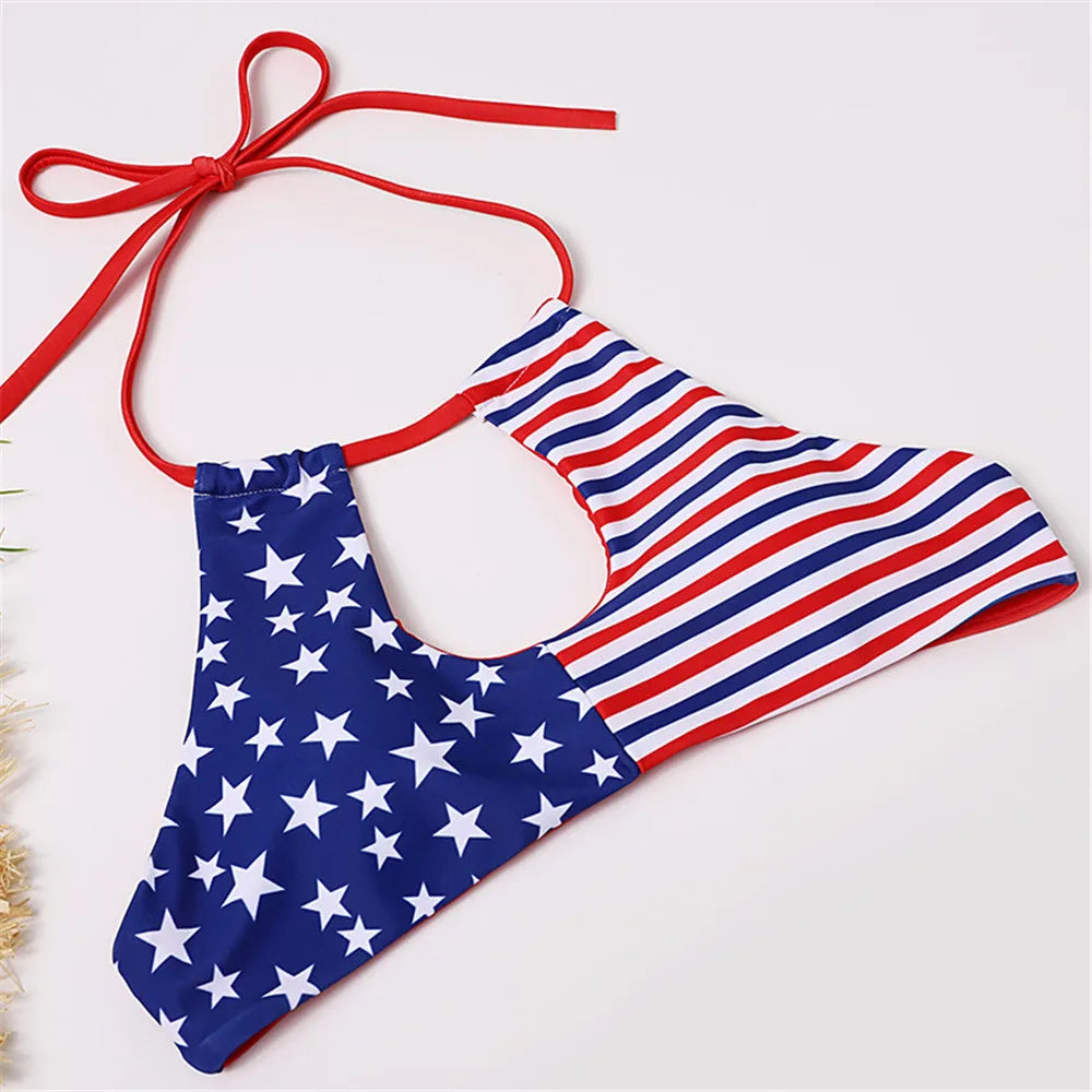 Swimwear- Patriotic Tankini for Independence Day - Tank Top & Bikini- - Chuzko Women Clothing