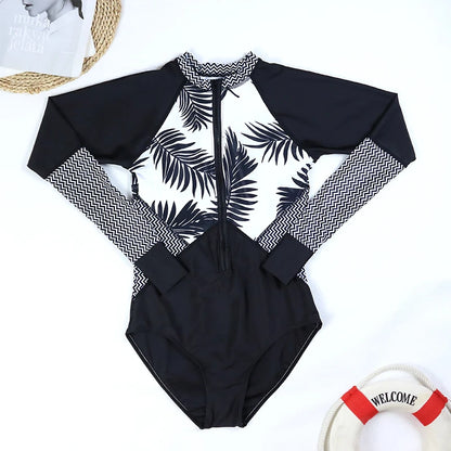 Swimwear - Sporty Surf & Swim One-Piece Suit for Active Women