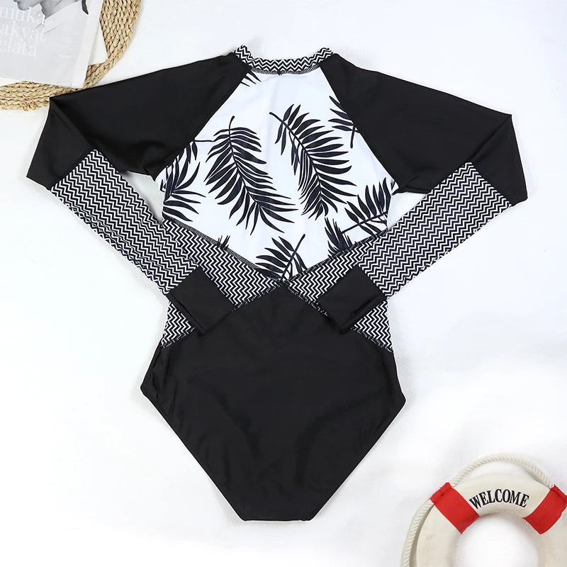 Swimwear - Sporty Surf & Swim One-Piece Suit for Active Women