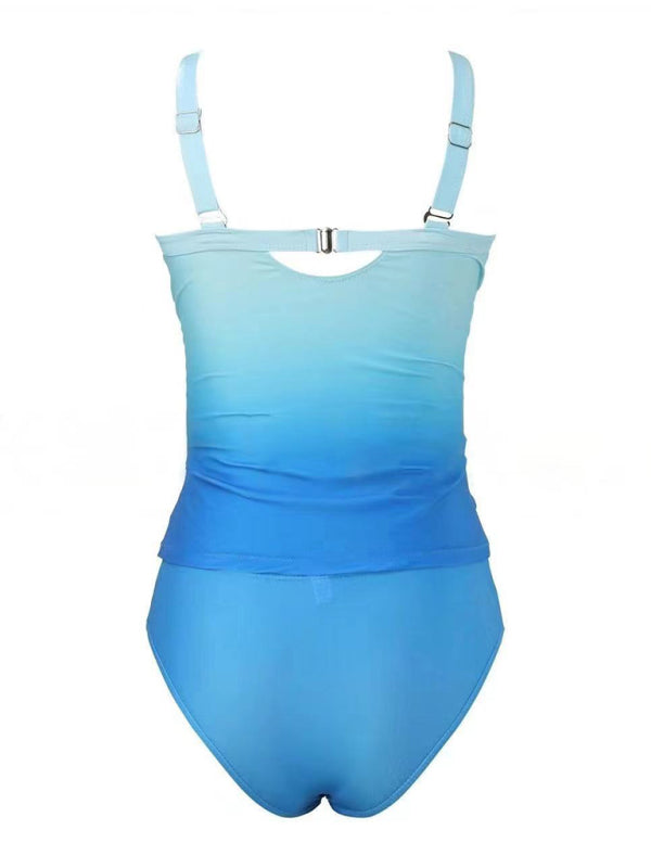 Swimwear - Surf Gradient Tankini Ombre Beach Swimsuit