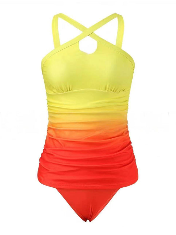 Swimwear - Surf Gradient Tankini Ombre Beach Swimsuit