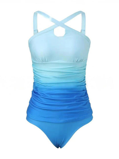 Swimwear - Surf Gradient Tankini Ombre Beach Swimsuit