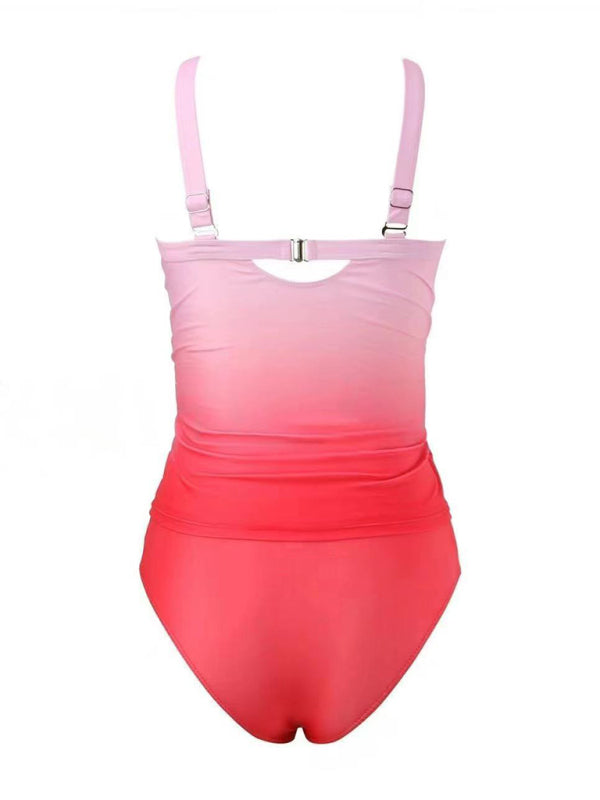 Swimwear - Surf Gradient Tankini Ombre Beach Swimsuit