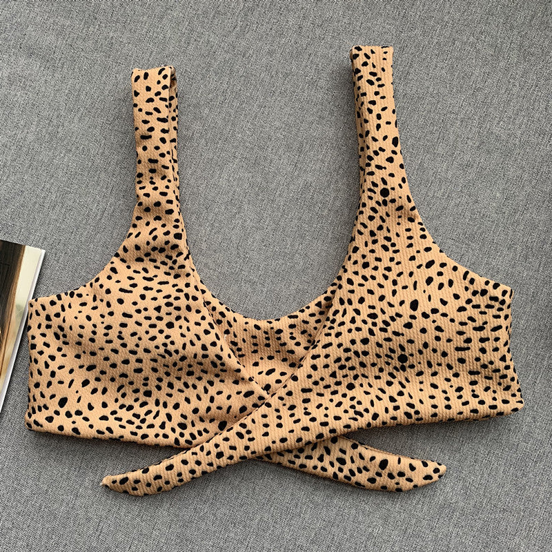 Swimwear- Women's Animal Print Swimwear V-Neck Bra & Bikini- - Pekosa Women Fashion