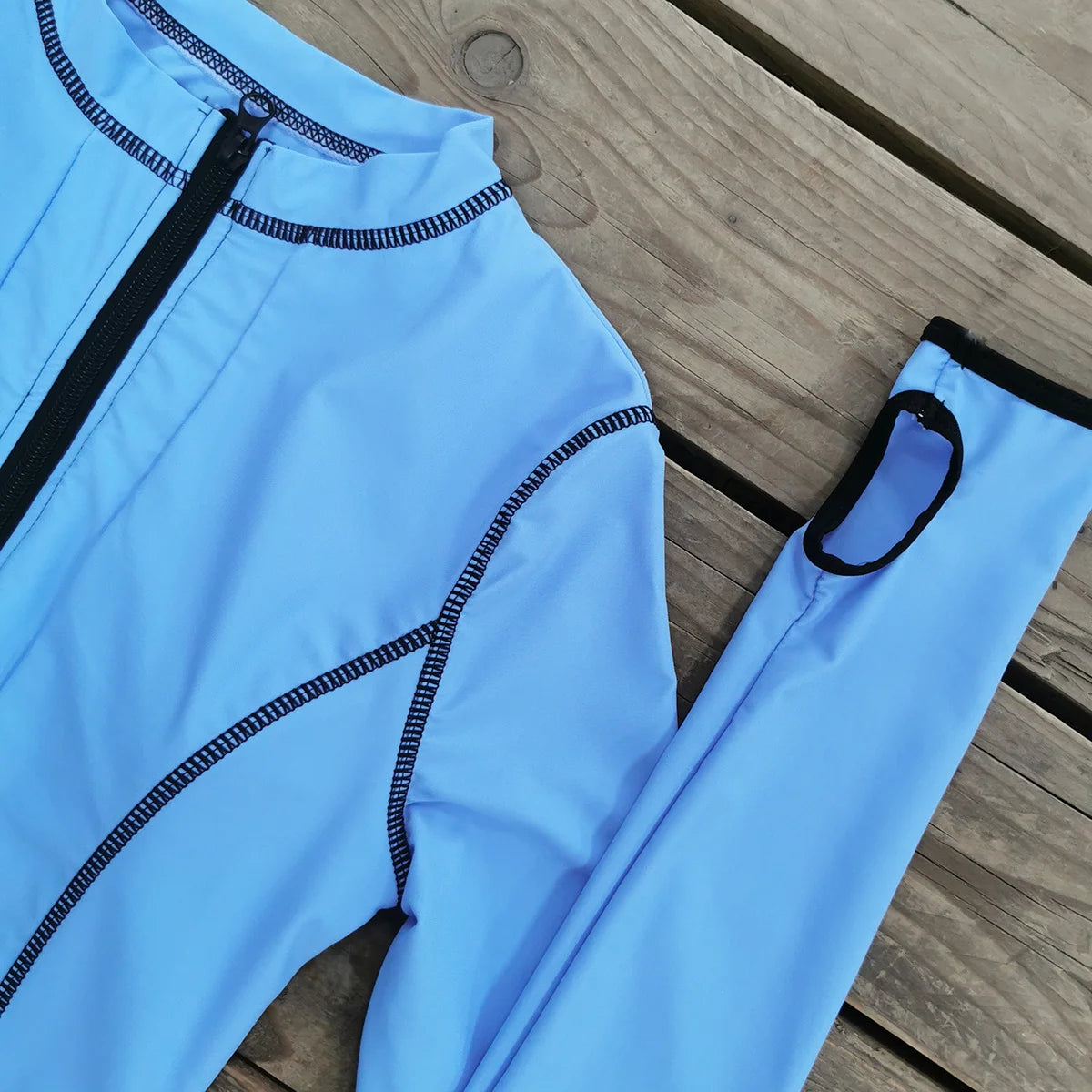 Swimwear - Women's Long Sleeve Swimwear Zip-Up Rash Guard