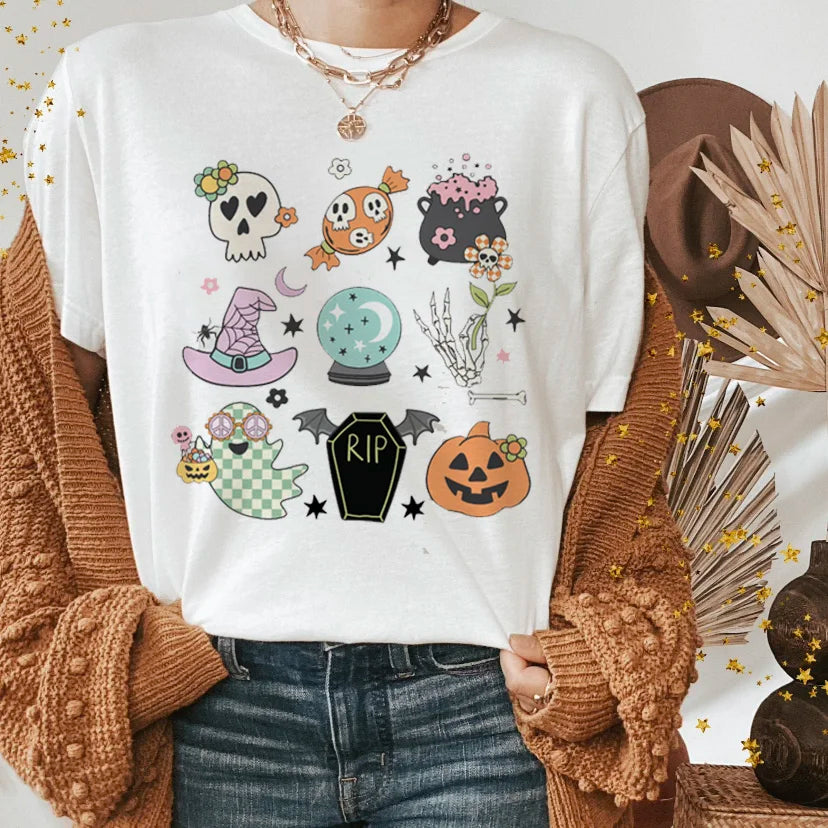 T-Shirts-Halloween Funny Spooky Season Graphic Tee Collection