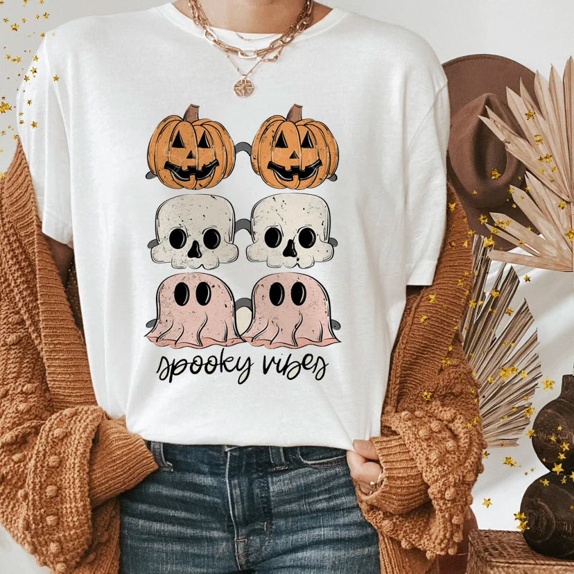 T-Shirts-Halloween Funny Spooky Season Graphic Tee Collection