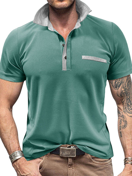 T-Shirts- Men's Polo Shirt for Brunch & BBQs- Green- Pekosa Women Fashion