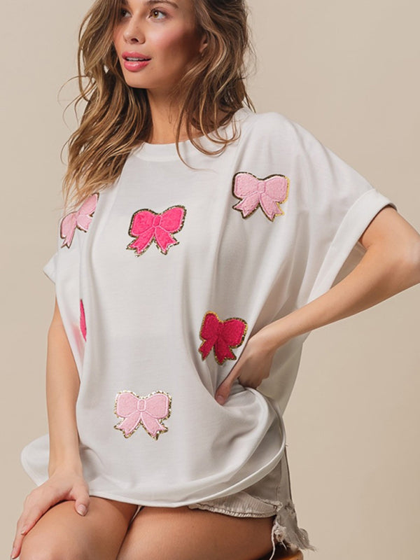 Sparkle Women's Oversized T-Shirt with Bows