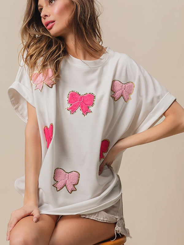 Sparkle Women's Oversized T-Shirt with Bows
