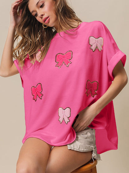 Sparkle Women's Oversized T-Shirt with Bows