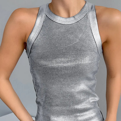 Tank Tops- Women's Slim Fit Sparkle Tank Top for Party Nights- - Pekosa Women Fashion