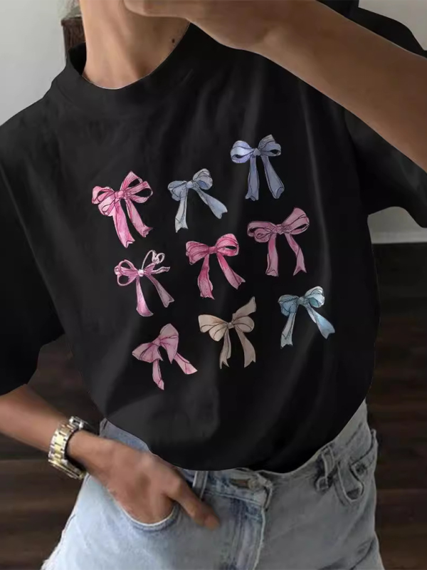 T-shirt artistique à thème de nœud pour femme