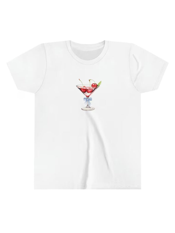 Cherry T-shirt d'été à manches courtes pour femme en mélange de coton