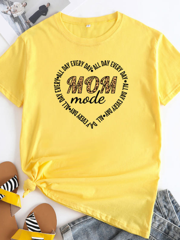 Mom Day Damen-Baumwoll-T-Shirt mit kurzen Ärmeln 