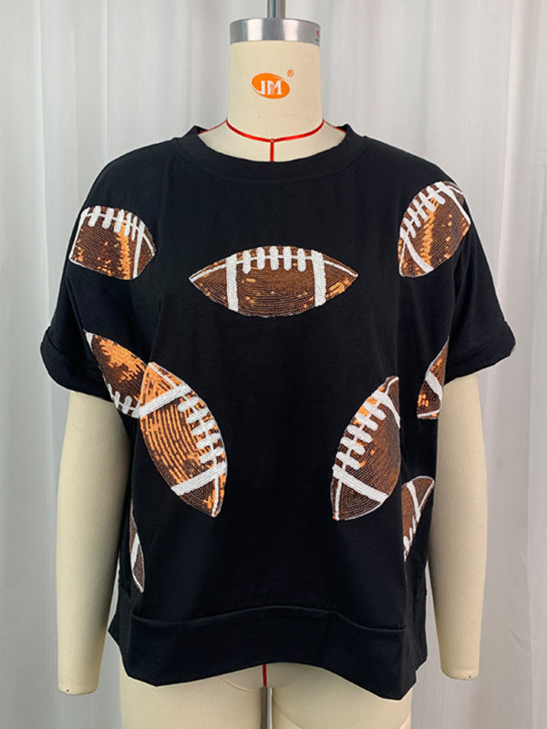 Sequined Football T-Shirt for Game Day Looks