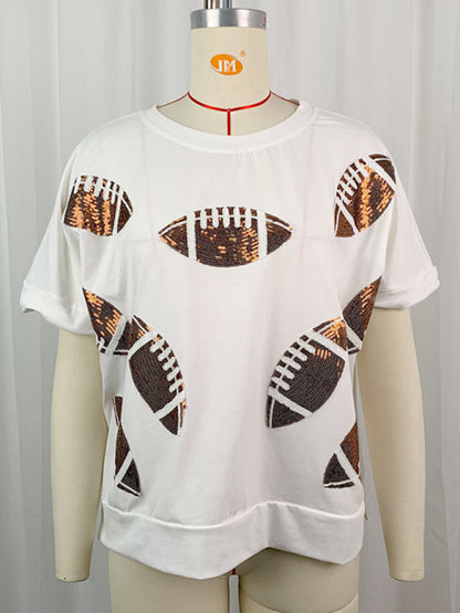 Sequined Football T-Shirt for Game Day Looks