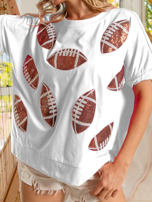 Sequined Football T-Shirt for Game Day Looks