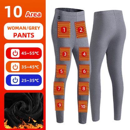 Thermal Outfits - 22 Zone Heated Underwear USB Thermals for Outdoor