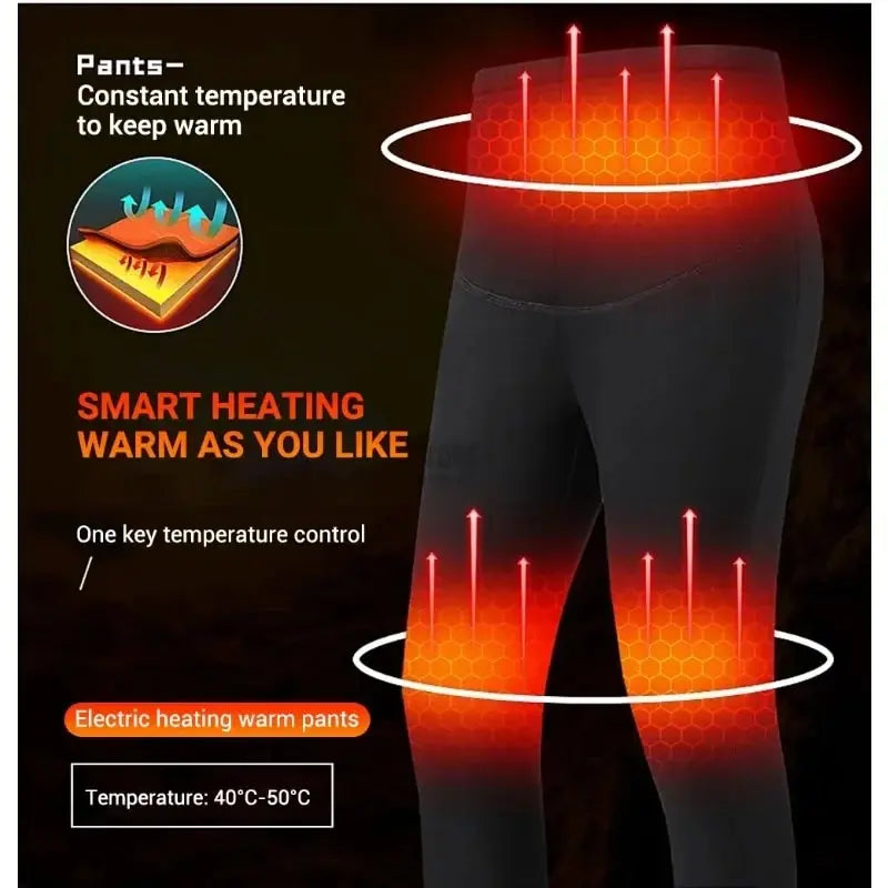 Thermal Outfits - 22 Zone Heated Underwear USB Thermals for Outdoor