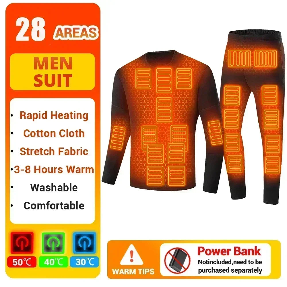 Thermal Outfits - Winter Warmth Heated Suit USB 28 Areas Electric Thermal Apparel