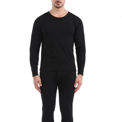 Thermal Set - Men's Fleece-Lined Thermal Set Sleepwear Winter Loungewear