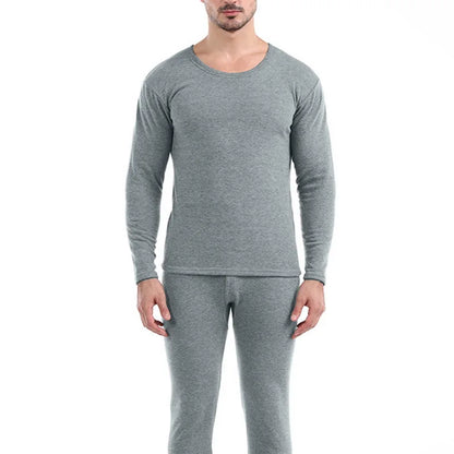 Thermal Set - Men's Fleece-Lined Thermal Set Sleepwear Winter Loungewear