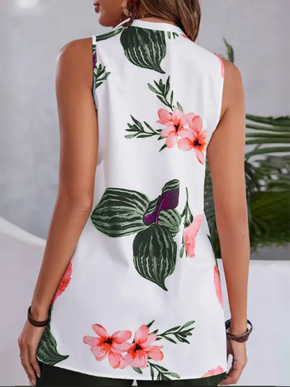 Women Floral V-Neck Top Essential for Casual Summer Outings