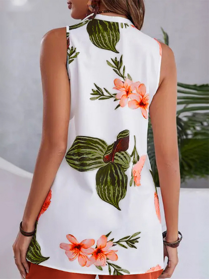 Women Floral V-Neck Top Essential for Casual Summer Outings