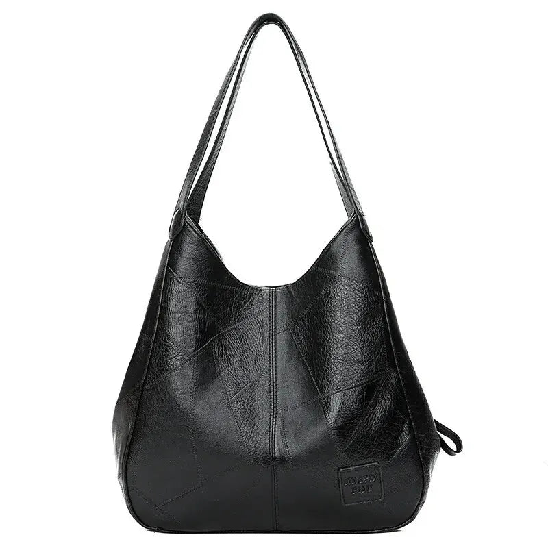 Tote Bags - Faux Leather Marble Grain Shoulder Bag Daily Commuter