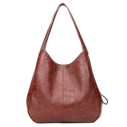 Tote Bags - Faux Leather Marble Grain Shoulder Bag Daily Commuter