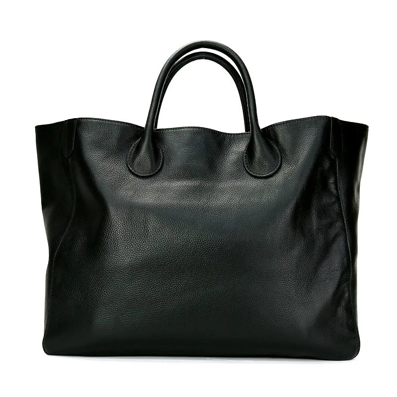 Tote Bags- Large Genuine Leather Shopper Tote Bag- - Pekosa Women Fashion
