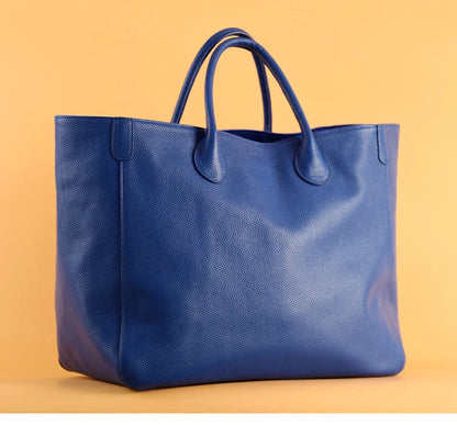 Tote Bags- Large Genuine Leather Shopper Tote Bag- - Pekosa Women Fashion
