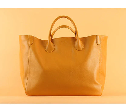 Tote Bags- Large Genuine Leather Shopper Tote Bag- - Pekosa Women Fashion