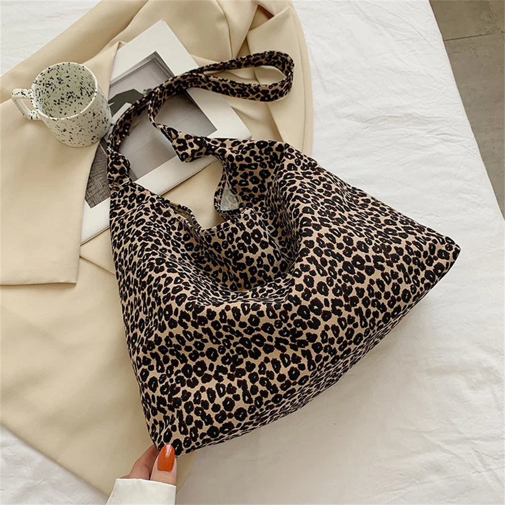 Leopard Print Tote Bag - Your Everyday Essential Carrier in Cotton Canvas