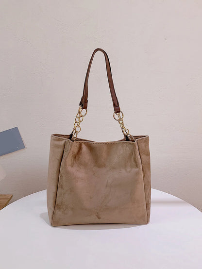 Tote Bags - Luxury Faux Suede Ladies Tote – Perfect for Commuting & Casual Occasions