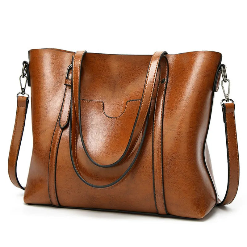 Tote Bags- Multi-functional Tote Bag in Faux Leather- - Pekosa Women Fashion