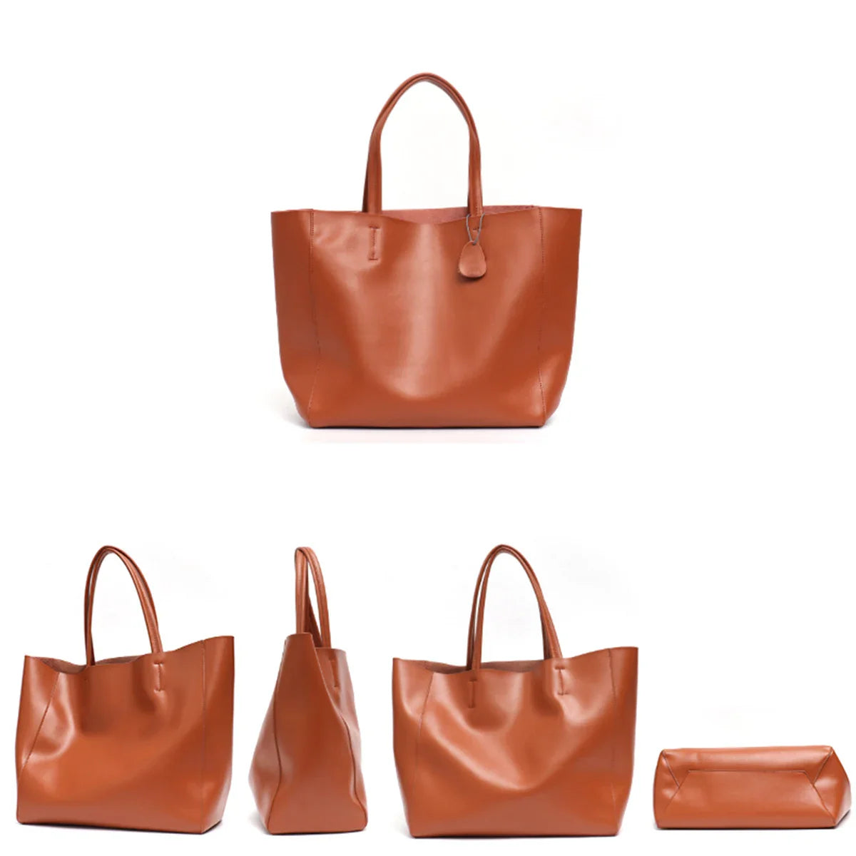 Tote Bags- Versatile Genuine Leather Tote Bag - Office to Outing- - Pekosa Women Fashion